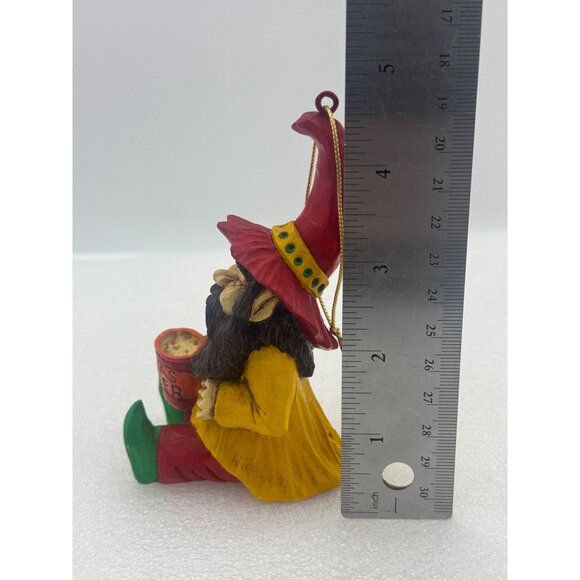 Vintage Steve Tunturi Whittlers Workshop Gnome Christmas Ornament Hand Carved - Picture 9 of 9